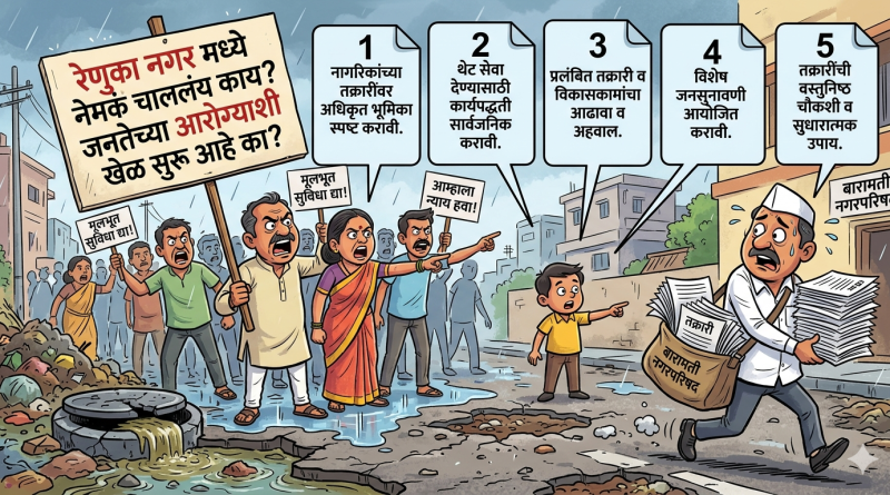 “घरपट्टी-नळपट्टी भरूनही मूलभूत सेवा का नाहीत?”; बारामती नगरपरिषद प्रशासनाविरोधात नागरिकांमध्ये तीव्र संताप..!